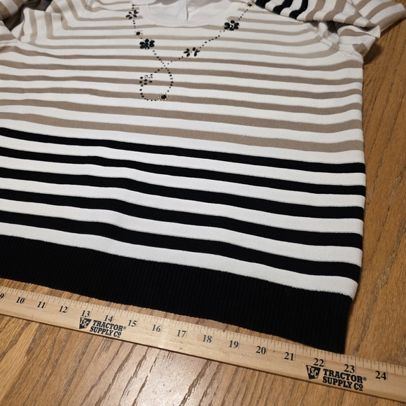 Alfred Dunner Striped Sweater With Faux Shirt Women’s Plus Size 2X - Picture 8 of 14